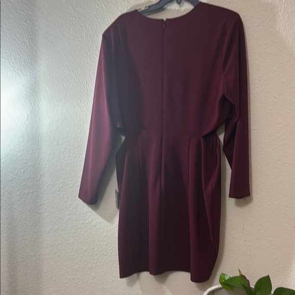 Express Deep Burgundy Long Sleeve Dress - Picture 3 of 3